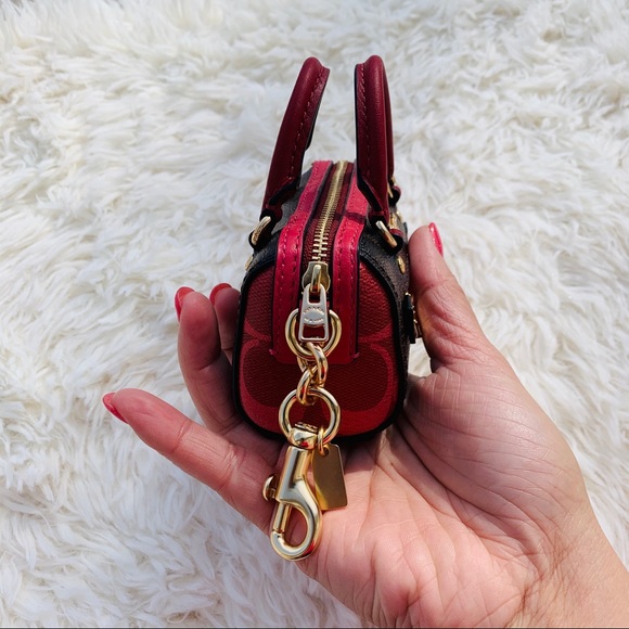 Coach Rowan Coin Case In Blocked Charm Keychain - Picture 5 of 8